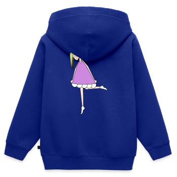 Poupée Fuchsia - Sweat Premium à capuche zippé enfant bio - bleu roi - Dos - AI Model Kid Male (0cm)