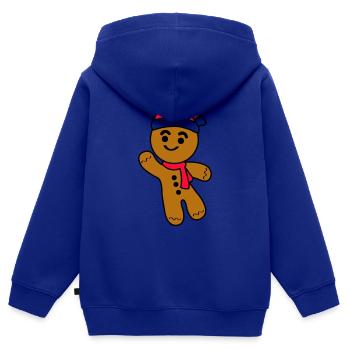 Lebkuchenmann - Kinder Premium Organic Zip Hoodie - Royalblau - Hinten - AI Model Kid Male (0cm)