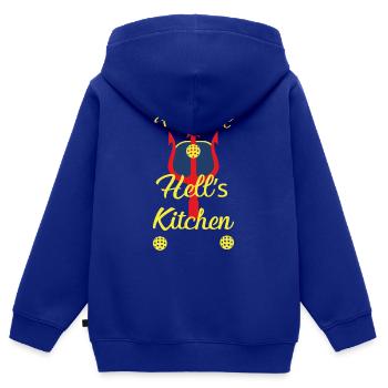 Pickleball Küche Albtraum - Kinder Premium Organic Zip Hoodie - Royalblau - Hinten - AI Model Kid Male (0cm)