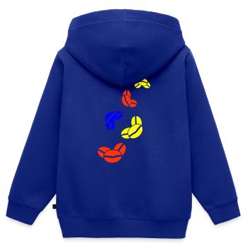 Symbole du grain de café - Sweat Premium à capuche zippé enfant bio - bleu roi - Dos - AI Model Kid Male (0cm)