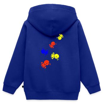 Icône du football - Sweat Premium à capuche zippé enfant bio - bleu roi - Dos - AI Model Kid Male (0cm)