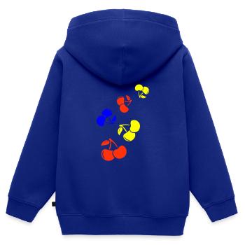 Kirschen obst - Kinder Premium Organic Zip Hoodie - Royalblau - Hinten - AI Model Kid Male (0cm)