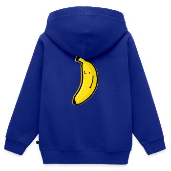 Banane - Kinder Premium Organic Zip Hoodie - Royalblau - Hinten - AI Model Kid Male (0cm)