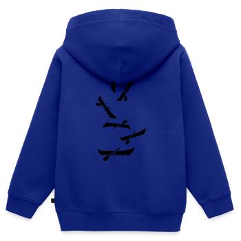 Silhouette du symbole de botte - Sweat Premium à capuche zippé enfant bio - bleu roi - Dos - AI Model Kid Male (0cm)