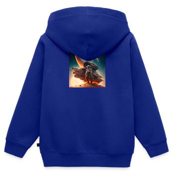 Weltraum-Sheriff,Cowboy - Kinder Premium Organic Zip Hoodie - Royalblau - Hinten - AI Model Kid Male (0cm)