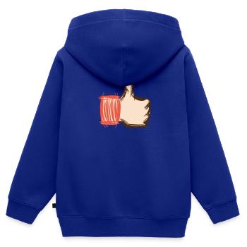 Daumen hoch, Daumen runter, emoji handgezeichnet - Kinder Premium Organic Zip Hoodie - Royalblau - Hinten - AI Model Kid Male (0cm)