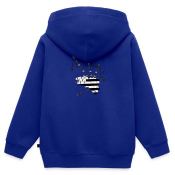 Dudelsack - cornemeuse - Kinder Premium Organic Zip Hoodie - Royalblau - Hinten - AI Model Kid Male (0cm)