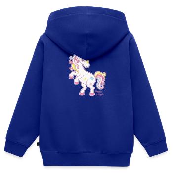 Kleines Einhorn - Kinder Premium Organic Zip Hoodie - Royalblau - Hinten - AI Model Kid Male (0cm)