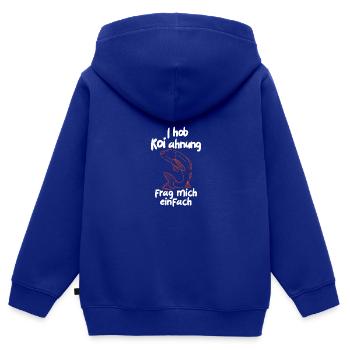Kois Koi Zeit mit viel Koi Ahnung Lustiges Koi - Kinder Premium Organic Zip Hoodie - Royalblau - Hinten - AI Model Kid Male (0cm)