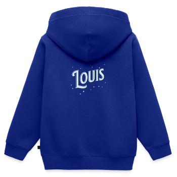 Louis name personalized - Kids Premium Organic Zip-up Hoodie - royal blue - Back - AI Model Kid Male (0cm)
