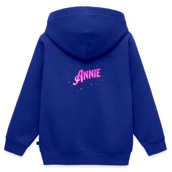 Annie Namen personalisiert - Kinder Premium Organic Zip Hoodie - Royalblau - Hinten - AI Model Kid Male (0cm)