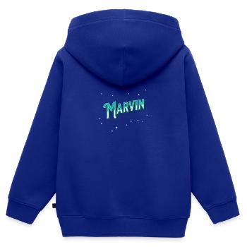 Marvin Namen personalisiert - Kinder Premium Organic Zip Hoodie - Royalblau - Hinten - AI Model Kid Male (0cm)