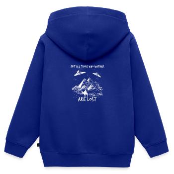 Mystère OVNI Anciens astronautes Uap Ufo - Sweat Premium à capuche zippé enfant bio - bleu roi - Dos - AI Model Kid Male (0cm)