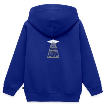Alien Meme Aliens Ufo Weather Balloon Ufo - Sweat Premium à capuche zippé enfant bio - bleu roi - Dos - AI Model Kid Male (0cm)