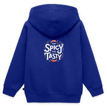 Pas épicé pas savoureux Nourriture épicée - Sweat Premium à capuche zippé enfant bio - bleu roi - Dos - AI Model Kid Male (0cm)