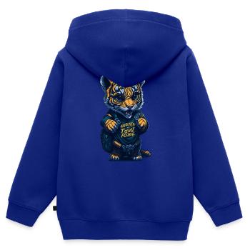1.Klasse, Schulanfänger, Erstklässler - Kinder Premium Organic Zip Hoodie - Royalblau - Hinten - AI Model Kid Male (0cm)