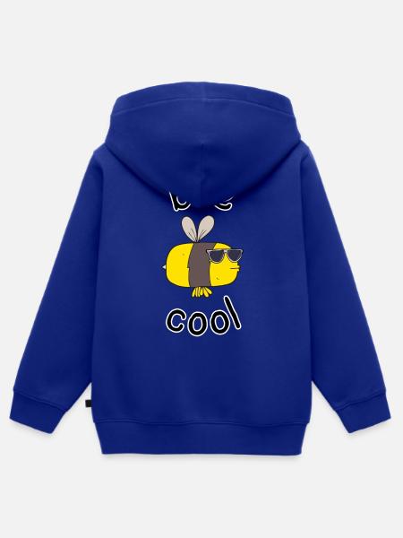 Bee Cool - Kinder Premium Organic Zip Hoodie - Royalblau