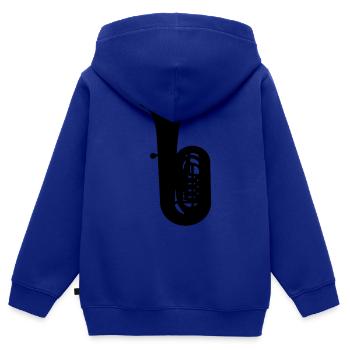 Tuba Silhouette - Kinder Premium Organic Zip Hoodie - Royalblau - Hinten - AI Model Kid Male (0cm)