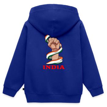 Indien Inder Hindu Stolz Flagge Land I Geschenk - Kinder Premium Organic Zip Hoodie - Royalblau - Hinten - AI Model Kid Male (0cm)