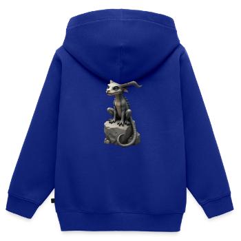 Monster on Stone 2 - Kinder Premium Organic Zip Hoodie - Royalblau - Hinten - AI Model Kid Male (0cm)