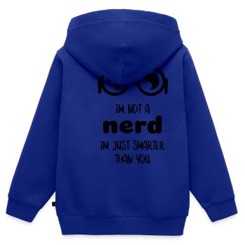 citation de nerd culte - Sweat Premium à capuche zippé enfant bio - bleu roi - Dos - AI Model Kid Male (0cm)