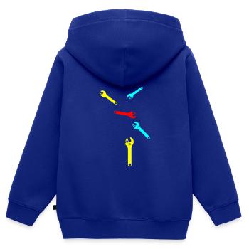 Wrench Icon - Kids Premium Organic Zip-up Hoodie - royal blue - Back - AI Model Kid Male (0cm)