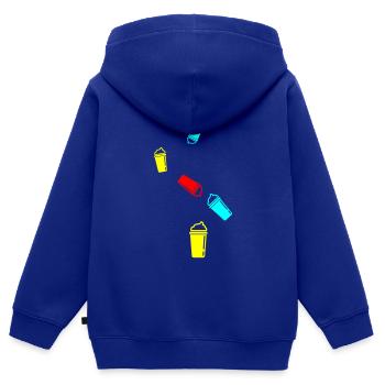 Kaffee Icon - Kinder Premium Organic Zip Hoodie - Royalblau - Hinten - AI Model Kid Male (0cm)