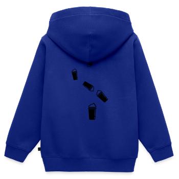 Kaffee Icon - Kinder Premium Organic Zip Hoodie - Royalblau - Hinten - AI Model Kid Male (0cm)