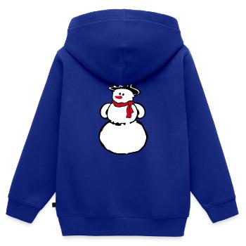 Schneemann - Kinder Premium Organic Zip Hoodie - Royalblau - Hinten - AI Model Kid Male (0cm)