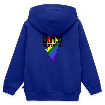 Homosexuell t-shirts Homosexueller Gott nehmen Sie an - Kinder Premium Organic Zip Hoodie - Royalblau - Hinten - AI Model Kid Male (0cm)