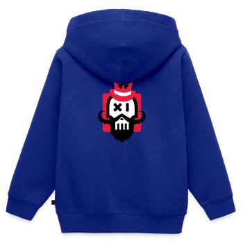 Bartschädel rot - Kinder Premium Organic Zip Hoodie - Royalblau - Hinten - AI Model Kid Male (0cm)