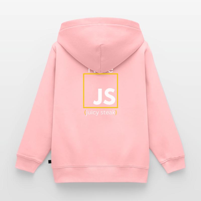 JavaScript web developer funny programming Kids Premium Organic Zip-up Hoodie