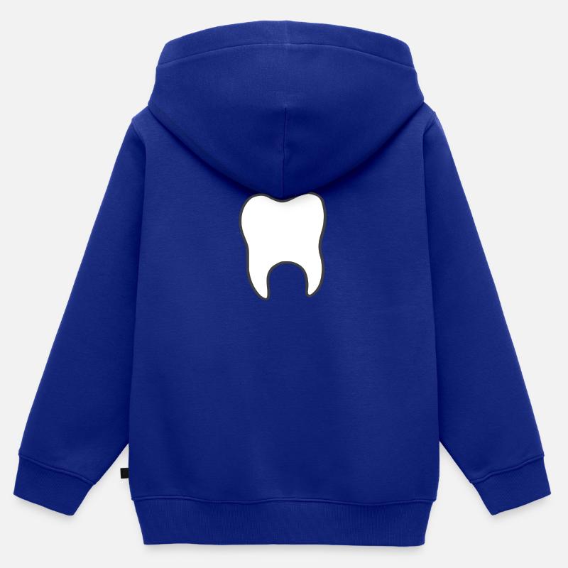 dent - Sweat Premium à capuche zippé enfant bio - bleu roi