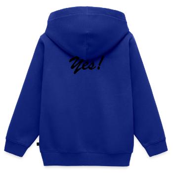 Yes! - Kinder Premium Organic Zip Hoodie - Royalblau - Hinten - AI Model Kid Male (0cm)