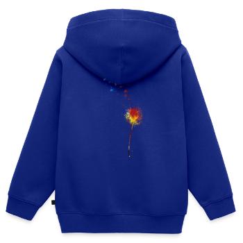 Löwenzahn - Kinder Premium Organic Zip Hoodie - Royalblau - Hinten - AI Model Kid Male (0cm)
