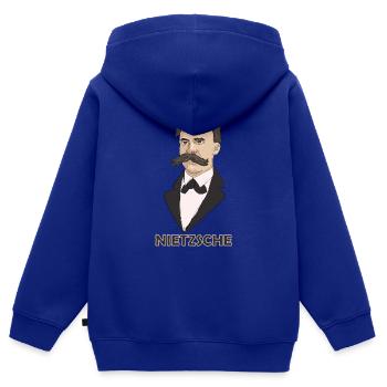 Nietzsche - Kids Premium Organic Zip-up Hoodie - royal blue - Back - AI Model Kid Male (0cm)