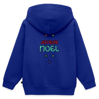 WEIHNACHTEN. FROHE WEIHNACHTEN. FROHE WEIHNACHTEN. NEUJAHR - Kinder Premium Organic Zip Hoodie - Royalblau - Hinten - AI Model Kid Male (0cm)