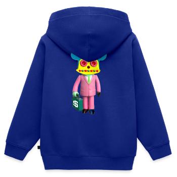 Maiky Dollar Maus - Kinder Premium Organic Zip Hoodie - Royalblau - Hinten - AI Model Kid Male (0cm)