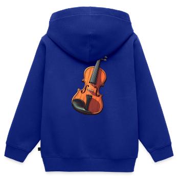 Violine im Comic Stil - Kinder Premium Organic Zip Hoodie - Royalblau - Hinten - AI Model Kid Male (0cm)