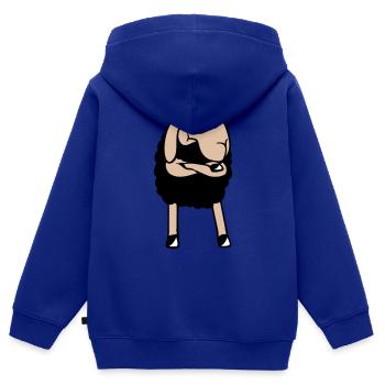 Mouton noir bras croisés insulté aigre - Sweat Premium à capuche zippé enfant bio - bleu roi - Dos - AI Model Kid Male (0cm)