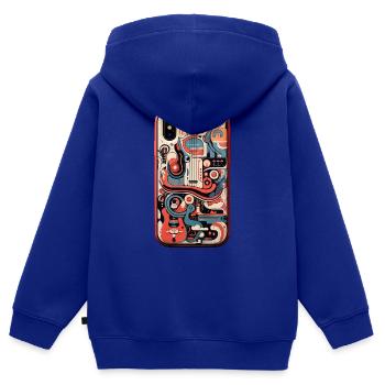 Le gardien mélodique - Sweat Premium à capuche zippé enfant bio - bleu roi - Dos - AI Model Kid Male (0cm)
