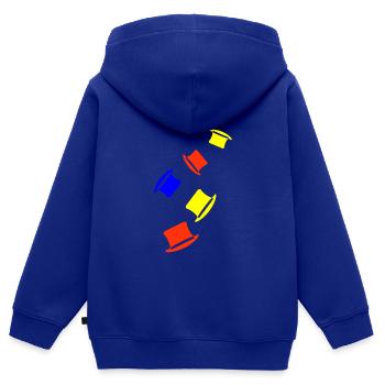Bräutigam Zylinder Bunt - Kinder Premium Organic Zip Hoodie - Royalblau - Hinten - AI Model Kid Male (0cm)