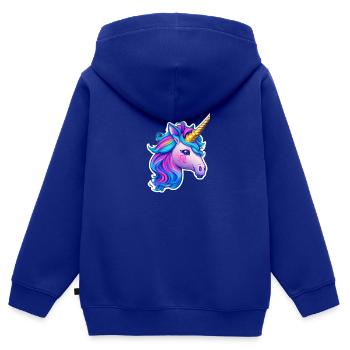 cute unicorn - Kinder Premium Organic Zip Hoodie - Royalblau - Hinten - AI Model Kid Male (0cm)