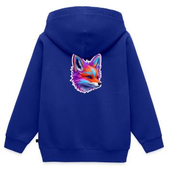 cute fox head 2 - Kinder Premium Organic Zip Hoodie - Royalblau - Hinten - AI Model Kid Male (0cm)