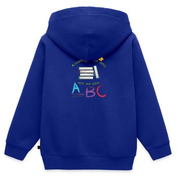 Kindergarten ade her mit dem ABC - Kinder Premium Organic Zip Hoodie - Royalblau - Hinten - AI Model Kid Male (0cm)
