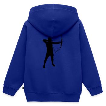 Archery male de - Kinder Premium Organic Zip Hoodie - Royalblau - Hinten - AI Model Kid Male (0cm)