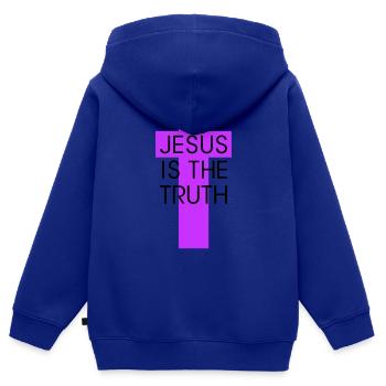jesus is the truth - Kids Premium Organic Zip-up Hoodie - royal blue - Back - AI Model Kid Male (0cm)