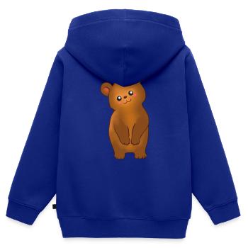 Teddy Bär cute - Kinder Premium Organic Zip Hoodie - Royalblau - Hinten - AI Model Kid Male (0cm)