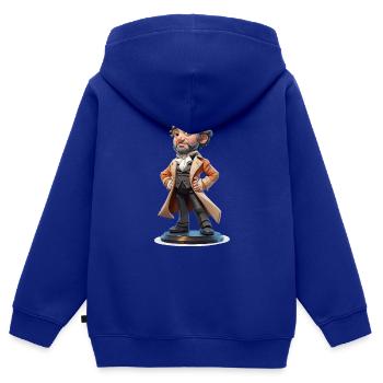 Historisches Erbe - Kinder Premium Organic Zip Hoodie - Royalblau - Hinten - AI Model Kid Male (0cm)