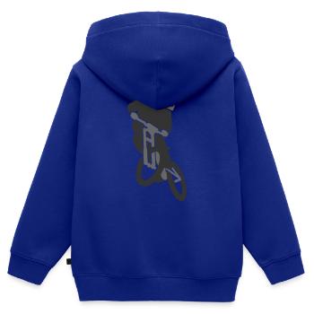 mountain_biker_v1 - Kinder Premium Organic Zip Hoodie - Royalblau - Hinten - AI Model Kid Male (0cm)